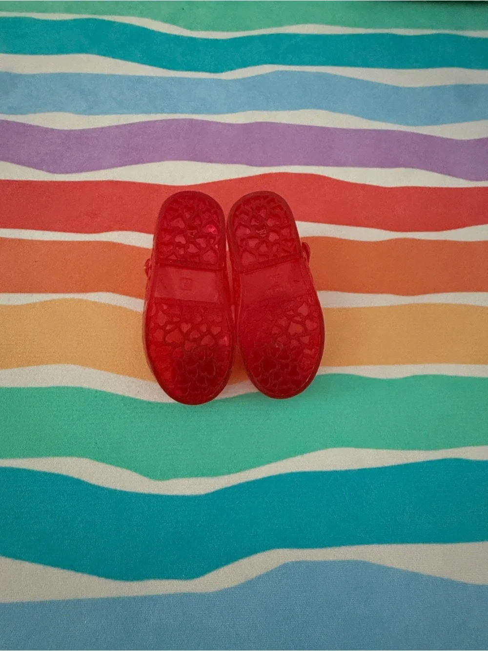 Old Navy Red Jelly Mary Jane Toddler Sandals with Strawberry Accent